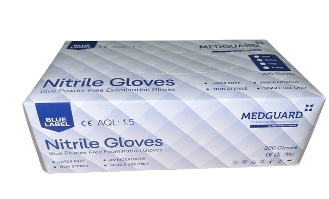 CASE Blueline MG Nitrile Gloves PF Light Blue - Medium (10 x 200)